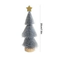 thumbnail image 3 of Slim Christmas Trees Mini Sisal Bottle Brush Trees Small Artificial Christmas Tree with Wooden Base Christmas Pine Decor for Autumn Winter Holiday Home Table Holiday Party Decor(Gray), 3 of 6