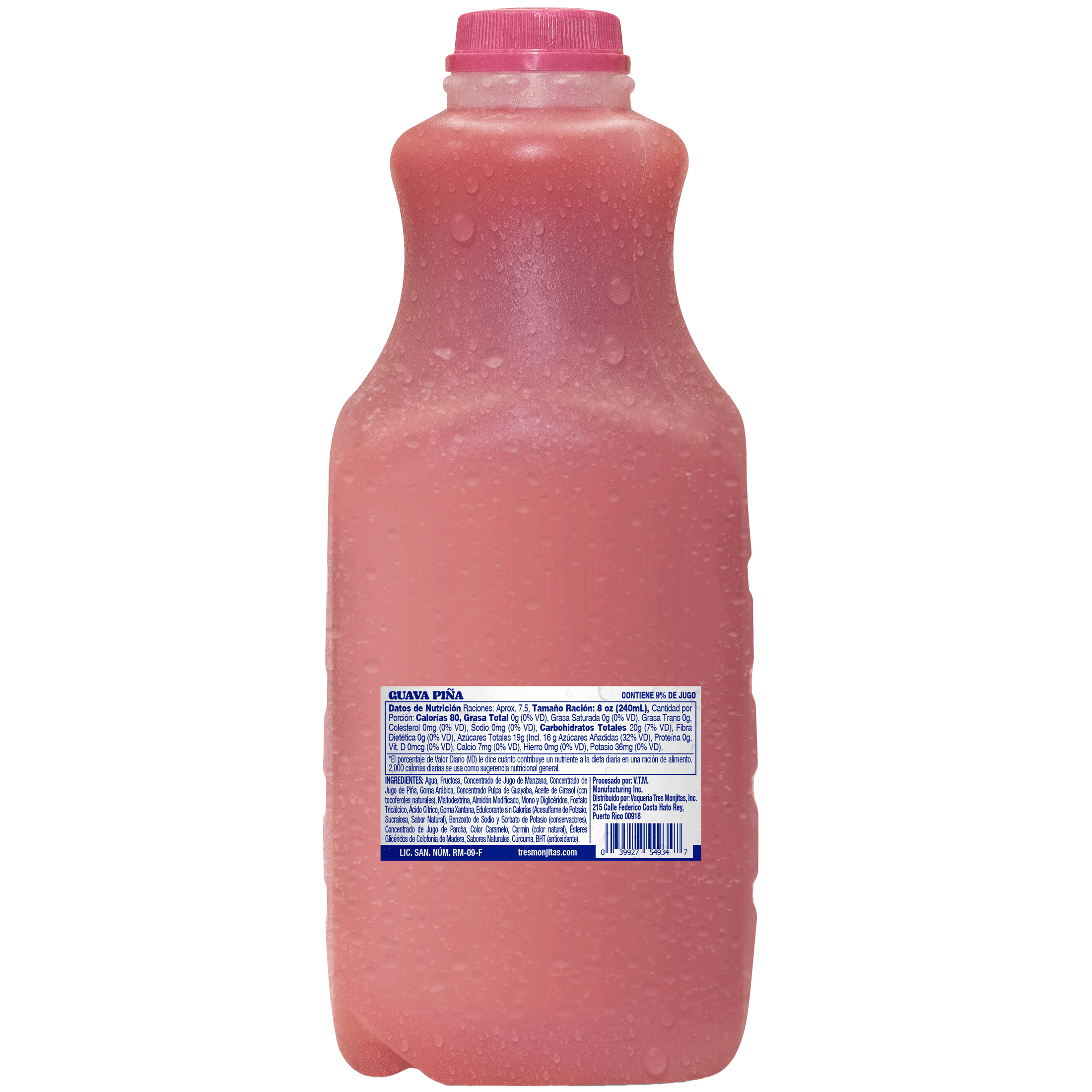 Tres Monjitas Smooth Guava Pineapple 59oz fl, Plastic Bottle Refrigerated
