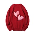 thumbnail image 5 of Qzwdhjm Crew Neck Sweatshirts Women Long Sleeve Pullovers Loose Basic Tops Red XL, 5 of 9