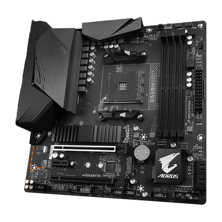 GIGABYTE - B550M AORUS PRO AM4 USB 3.2 AMD Motherboard - Micro ATX - Black