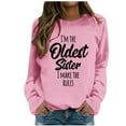 thumbnail image 4 of Women Sweatshirt Long Sleeve Sweatshirt Women’S Pullover Pink Crewneck for Womens Fall Sweatshirt Adult Sweatshirt, 4 of 4