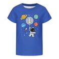 thumbnail image 5 of Girls Short Sleeve Shirts Summer Casual Tops for Girls 12-14 Crewneck Loose Fit T-Shirts Printed Cotton Tops Graphic Tees Size 6-7 Years,Blue#1, 5 of 5