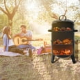 thumbnail image 5 of Outdoor Double-Layer Grill, Charcoal Wood Fired Braising & Smoking Stove, Oil Fume-Free Design, 360° Even Heating, Convenient & Healthy BBQ Option, 5 of 9
