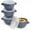 Denim, variant on Kook Soup Bowls Crocks with Handles, 18 oz, Set of 4, Red