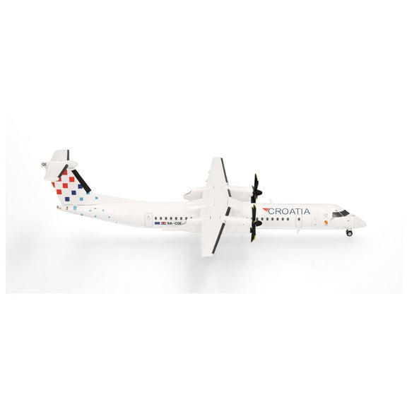 Bombardier Q400 Commercial Aircraft "Croatia Airlines" (9A-CQE) White with Tail Graphics 1/200 Diecast Model by Herpa