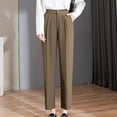 thumbnail image 2 of ABATAB Women's Dress Pants Wide Leg Stretch Full Length Work Pants Business Casual Pull on Office Slacks with Pockets, 2 of 5