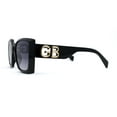 thumbnail image 3 of Womens Square Rectangle Mod Chunky Plastic Butterfly Designer Sunglasses Black Smoke, 3 of 4