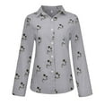 thumbnail image 4 of Pompotops T-shirt à Manches Longues Décontracté Imprimé Mode pour Femmes Blouse en Lin en Solde, 4 of 7