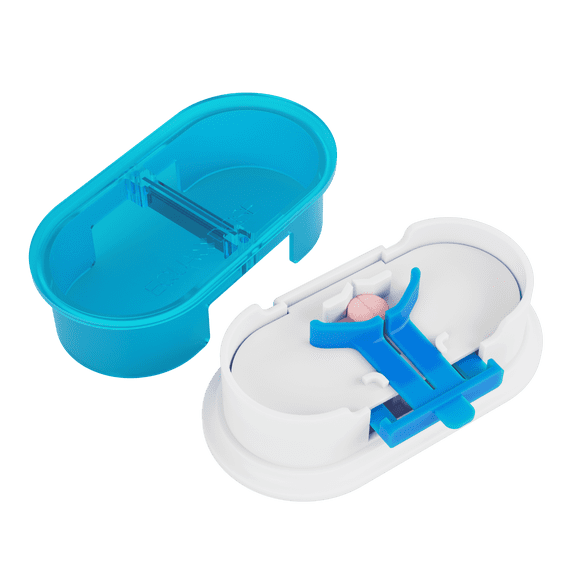 Equadose V2 Pill Cutter, Double Stainless Steel Blades and a Centering Device, Cuts Small and Large Tablets