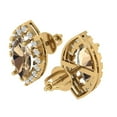 thumbnail image 2 of 3.8 ct Screw-Back Stud Earrings for Women | 12X6mm Marquise Cut Yellow Moissanite | 14K Yellow Gold, 2 of 5