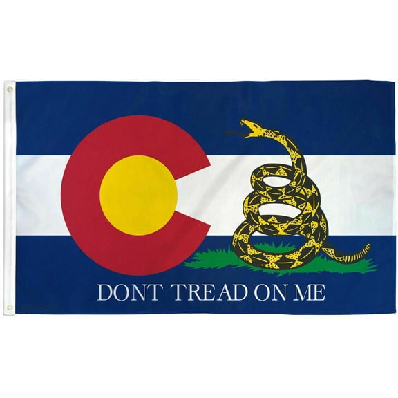 Colorado DON'T TREAD ON ME Flag 3x5 ft Rattlesnake Tea Party Gadsden Snake State