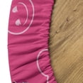 thumbnail image 5 of Ambesonne Emoji Fitted Round Tablecloth, Delicate Dogs Outline Hearts, 40"- 44" Diameter, Hot Pink Sand Brown, 5 of 5