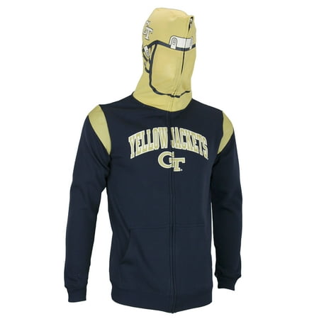 Georgia Tech Yellow Jackets Helmet - NCAA Youth Georgia Tech Yellow Jackets Full Zip Helmet Masked Hoodie, Navy