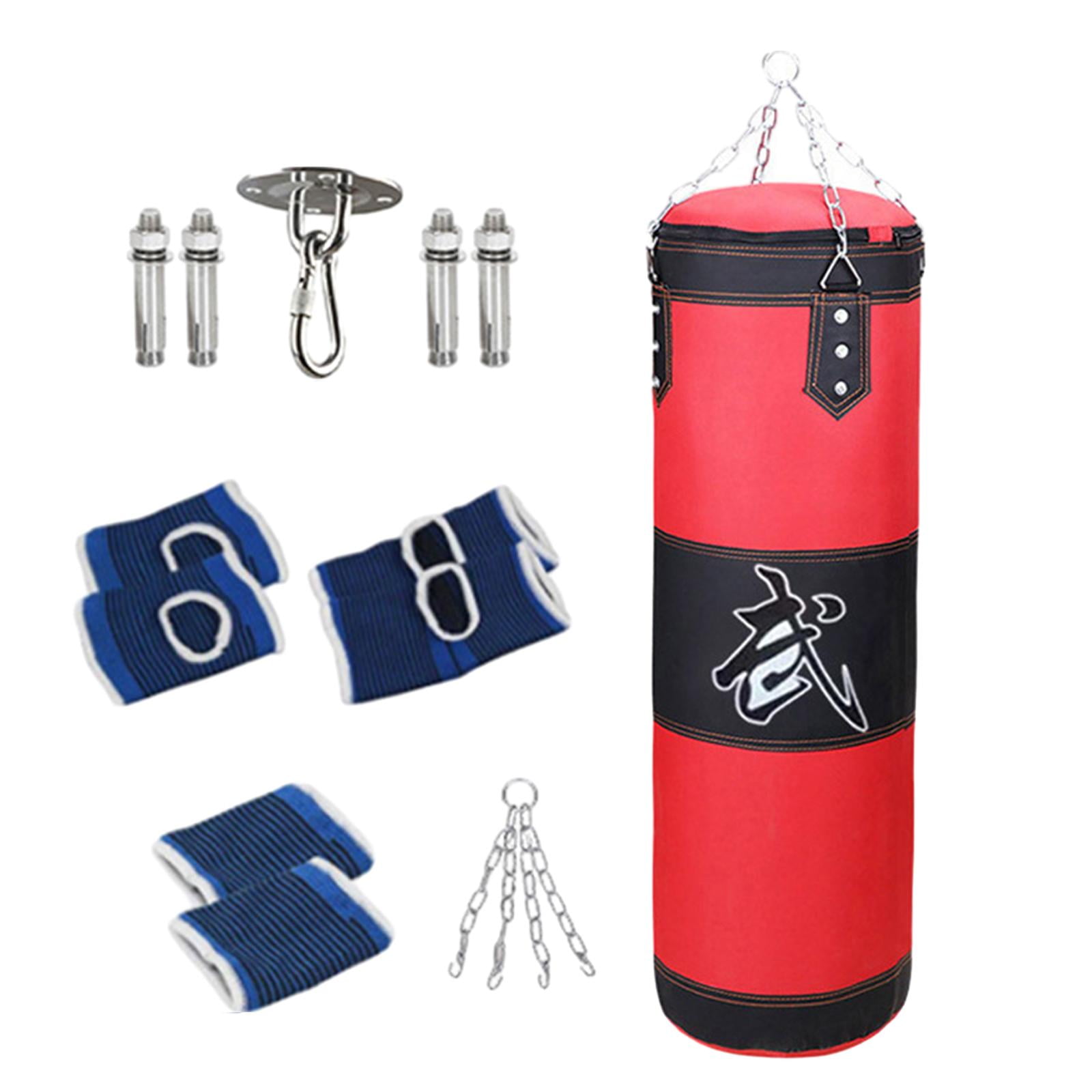 funtasica Boxing Bag Boxing Sandbag with Hanging Hook Fitness Unfilled Bag Punching Bag for Kids Home Gym Judo Kickboxing Body Building Red 120cm