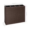 thumbnail image 5 of vidaXL Planter Patio Outdoor Flower Box with Removable Inner Pots Poly Rattan, 5 of 19