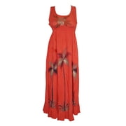 Mogul Womens Maxi Dress Floral Print Sexy Red Evening Beach Dresses