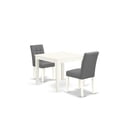 thumbnail image 5 of East West Furniture 3-Piece Dining Table Set  in Linen White/Platinum Gray, 5 of 5