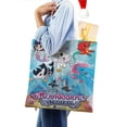 thumbnail image 4 of Mermicorno Starfall-theme canvas Tote Bag for Women Aesthetic Shopping Grocery Reusable Bags with Inner Zipper Women Gift 13.8 x 15.8 inches（35x40cm）, 4 of 6