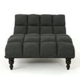 thumbnail image 2 of Noble House Havik Indoor Fabric Tufted Chaise Lounge, Dark Gray, 2 of 9