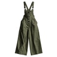 thumbnail image 5 of Hvogkswy Cargo Jumpsuits for Women V-Neck Sleeveless Adjustable Strap Button Front Romper Fashion Comfy Outdoor Hiking Casual Wide Leg Jumpsuit, 5 of 6