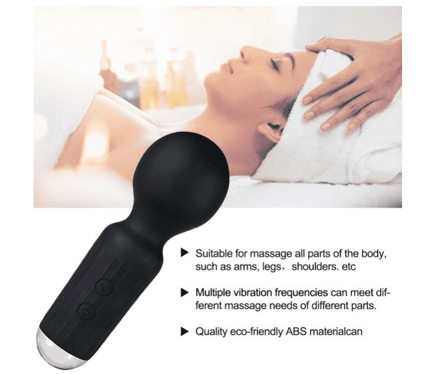 Powerful Mini Massager, Small Handheld Personal Massager with 10 Vibration Modes Waterproof Cordless Massager for Neck Shoulder Back Body Massage Sports Recovery Muscle Aches(Black),Topboutique