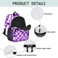 thumbnail image 4 of Purple and White Wavy Checkered Pattern Backpack for School, Cute School Bag with Adjustable Shoulder Straps and Padded Back, 15"x11.42"x5.5", 4 of 5