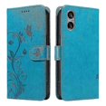 thumbnail image 1 of Case For Sony Xperia 10vi Wallet Phone Case And Card Slot With Hand Strap Embossed Butterfly High Quality Leather, 1 of 5