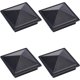 thumbnail image 1 of tapas de aluminio negro para postes de cerca de 5 x 5 cm, tapas piramidales para proteger postes de madera cuadrados y accesorios para cercas de exterior., 1 of 1