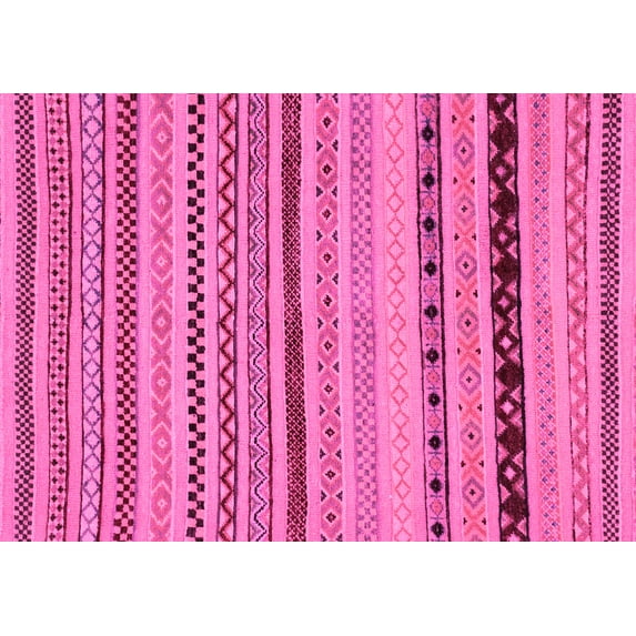 Ahgly Company Indoor Rectangle Abstract Pink Modern Area Rugs, 2' x 5'