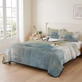 thumbnail image 2 of Twin Quilt Set 68''x86'', Blue Grey Beige Lightweight Summer Bedspread Coverlet Set with 2 Pillow Shams, Abstract Modern Art Oil Painting Breathable All Season Quilt Bedding for Dorm/Bedroom, 2 of 9