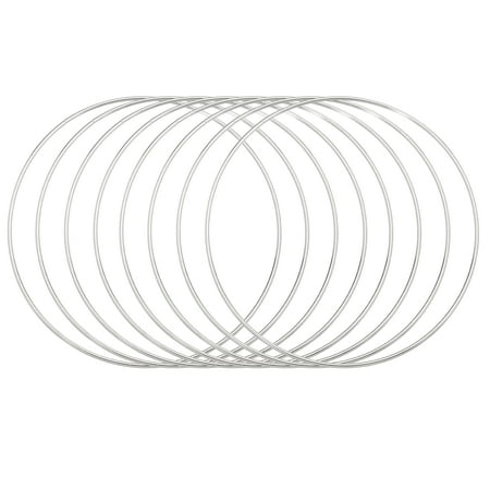 Uxcell 8Pcs Dream Catcher Rings, 7.1" Metal Hoops for Crafts Wreath Hoop Rings for Wall Hanging Crafts Home Decorations DIY Wedding Wreath Decor, Silver 6.9"