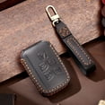 thumbnail image 3 of Leather Key Fob Cover Fit for Land Rover Range Rover Keychain Smart Remote Key Case Key Shell Protector 5 Button, 3 of 7