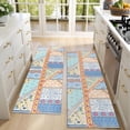 thumbnail image 4 of Kitchen Rugs Sets Of 2,Multicolor Ethnic Striped Pattern Anti Fatigue Kitchen Mat Rugs Non Slip Washable,Decorative Kitchen Floor Mats for Kitchen,Sink,Laundry,17"X47", 4 of 5