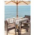 thumbnail image 3 of Outdoor Tablecloth with Umbrella Hole for Patio/Picnic/Party/Camping, Brown Striped Waterproof Table Cloth Square Cover Washable, Modern Geometric Aesthetics (54"x 54"), 3 of 9