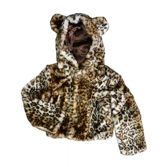 Foxfire for Kids FOX-704-10-S Leopard Hooded Jacket, Brown - Small