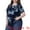 Navy Blue, variant on Women's Plus V Neck Floral Print Casual Top 3X Red
