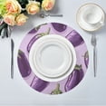 thumbnail image 2 of Round Plate Mat 15.4x15.4 Inchesx4 Placemat Table Mat Kitchen Mat Coffee Mat Fabric Thick, Strong Wear-Resistant, Heat Resistance Purple Eggplant, 2 of 7