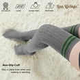 thumbnail image 6 of Lian LifeStyle Exquisite Big Girl's Women's 3 Pairs Thigh High Cotton Socks. Female Socks in Vibrant Colors Size 6-9 L1023Black,DG,Kakhi, 6 of 9