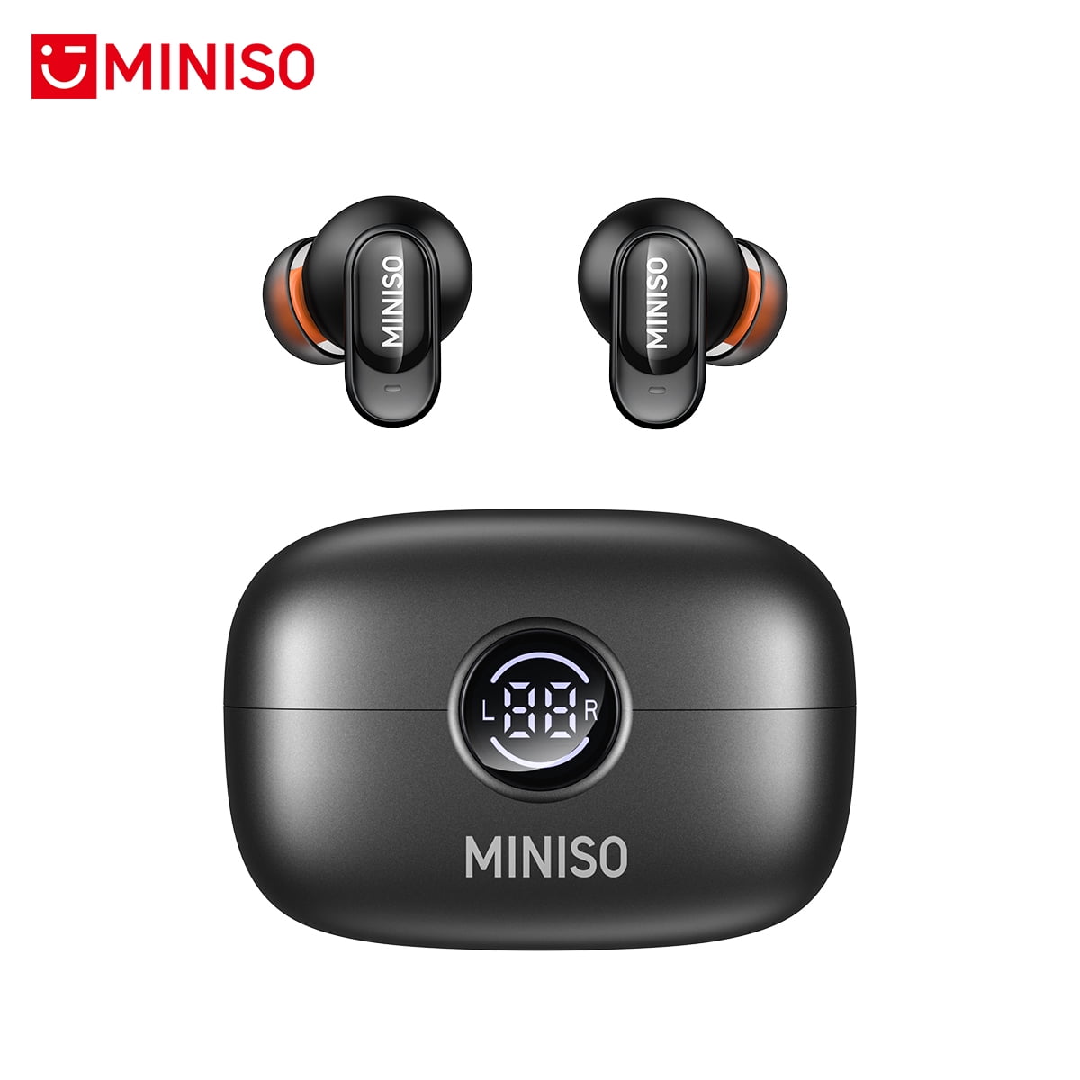 MINISO MS105 Wireless Bluetooth Earbuds, Mini In-Ear Headphones, Waterproof, Short Handle Design, for Work, Sports and Sleep, Black