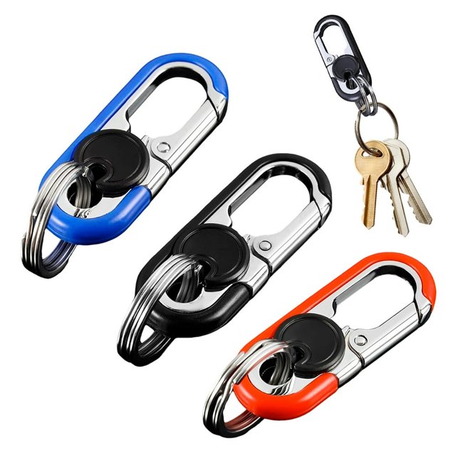 CUITING Car Key Chain Clip with Key Rings Rotatable Live Lock Buckle Anti-lost Heavy Duty Pants Waist Hoop Keychain Key Fob Key Fob Holder Keyring Holder