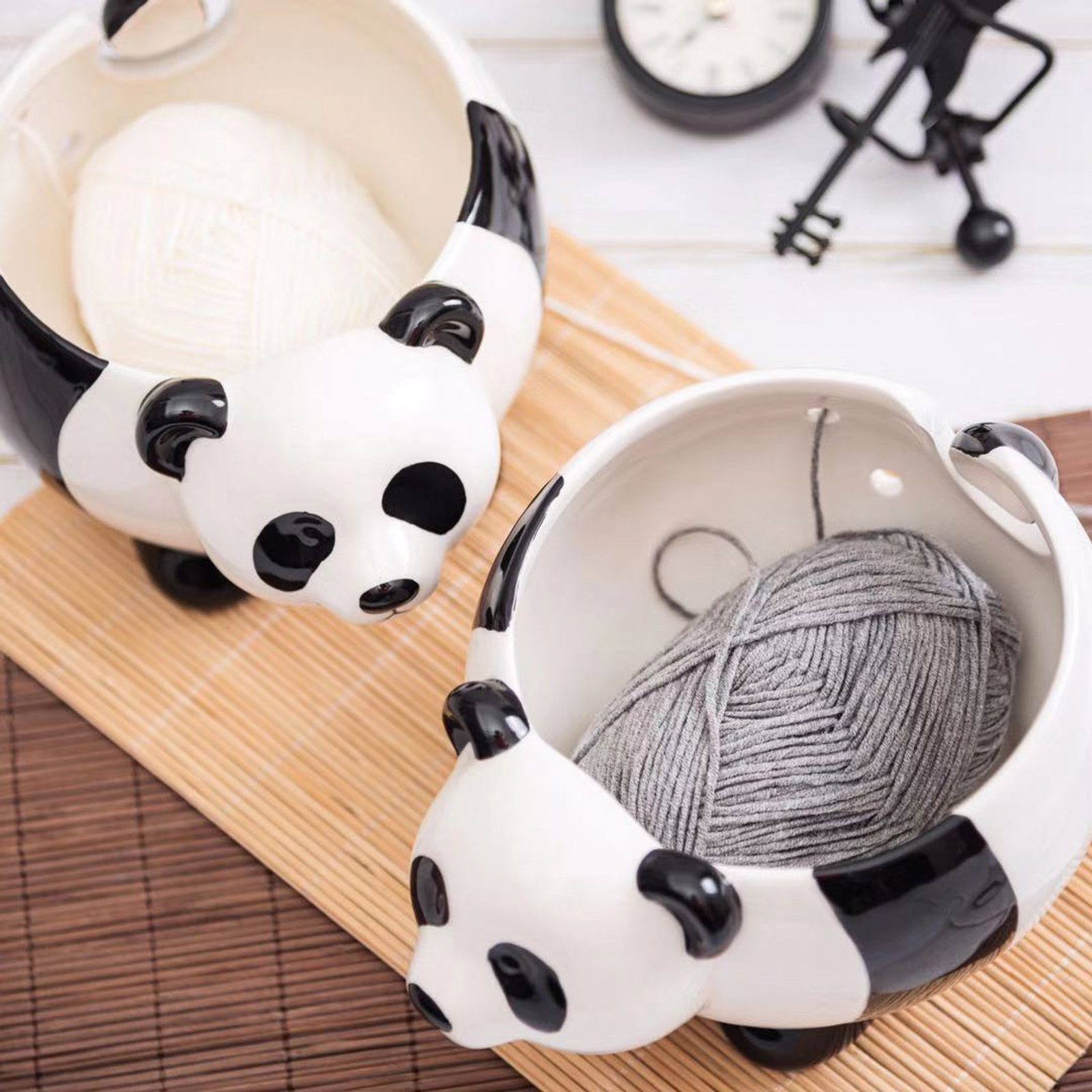 Multitrust Home Ornament, Panda Shaped Figurine Storage Box Decorative