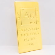 1 lb Gold Plated Bar (Flat Style) 18K Paperweight - Element Design with Certificate of Authenticity