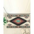 thumbnail image 4 of Shag Bath Rugs Boho Aztec Vintage Tribal Totem Plush Soft Fluffy Doormat Floor Carpet,Non-Slip Living Room Bedroom Kitchen Entryway Door Mats Ethnic Geometric Pattern, 4 of 6