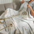 thumbnail image 4 of FCXZI Dandelions Ribbon White Background Flannel Blanket for Couch 40x50in, 4 of 7