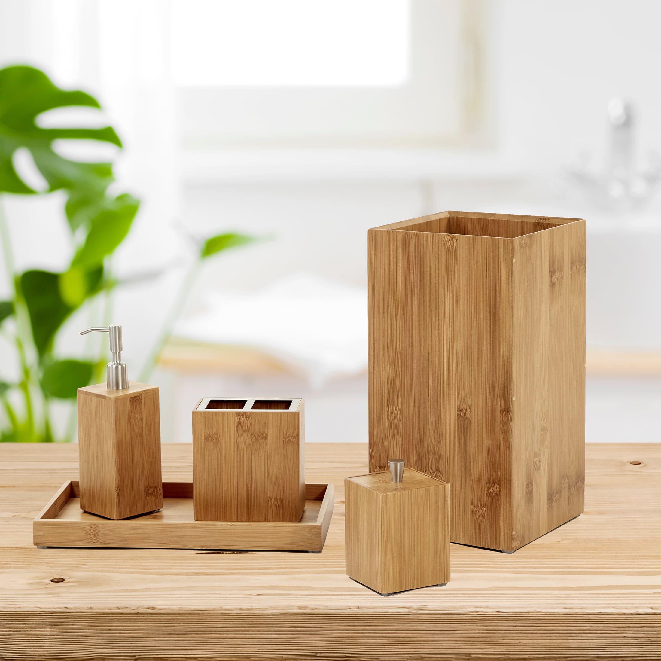 Wooden Bathroom Accessories Set - Home Design Ideas