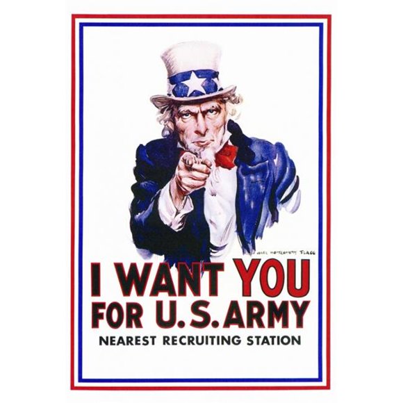 Pop Culture Graphics MOVCF2173 I Want You for U.S. Army Movie Poster Print, 27 x 40