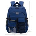 thumbnail image 3 of Multi-Pocket Laptop Backpack with Water Bottle Mesh Pockets, Lightweight Bookbag for College Travel Work Daily Commute, Multiple Solid Color Options, 3 of 4