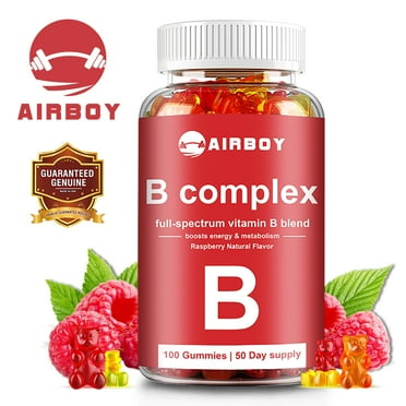 Vitamin B Complex Gummies - Vitamin B6, B12, Riboflavin, Niacin - Energy Support, Immune Health - 100 Gummies