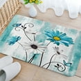 thumbnail image 3 of Rustic Teal Floral Bathroom Rugs, Butterfly Daisy American Country Farm Style Bath Mat Rugs, Soft and Absorbent Shaggy Plush Flowers Bath Rugs, Rustic Wooden Bath Mats for Shower Bedroom 19"X31", 3 of 3