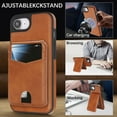 thumbnail image 4 of Compatible with Magsafe 2 in 1 Detachable for iPhone 16e Wallet Case with Card Holder Women Men, Magnetic PU Leather RFID Blocking Flip Kickstand Credit Slots,for iPhone 16e, Lightbrown, 4 of 11